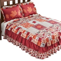 Elegant Addition to Any Home Polyester Queen Cotton King Attached Ruffle Luxurious Texture Lightweight Machine Washable Sky Blue Twin Full Beautiful Birds Sanctuary Plisse Bedspread